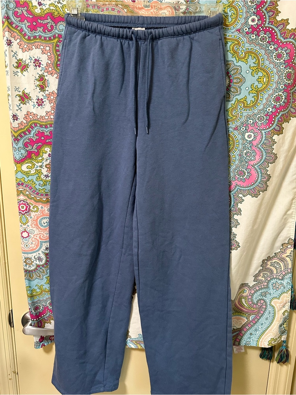 No Boundaries Wide Leg Sweatpants in Navy Blue